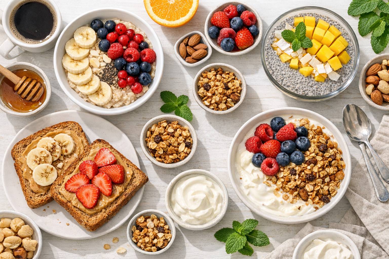 Ideas de desayunos saludables: opciones dulces sin azúcar refinado