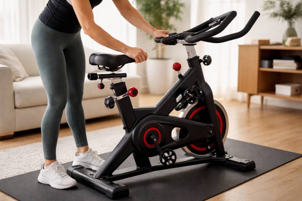 Cómo ajustar tu bici indoor (altura de sillín y manillar) para evitar dolor de rodillas y espalda